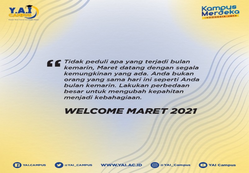 Welcome Maret 2021
